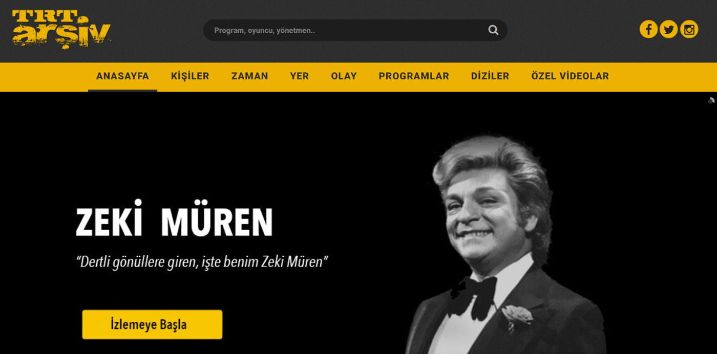 TRT Arşiv Zaman Çizelgesi Özelliğiyle Yayında